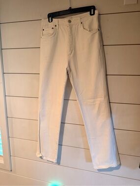 Agolde White Straight-Leg Jeans